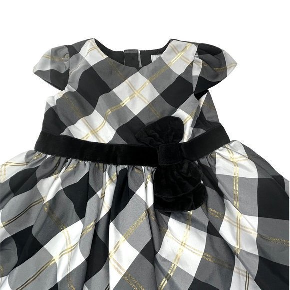 Short Sleeve Baby's Dress in Black, Grey, White, & Gold - Size‎ 12 Months - Picture 3 of 6